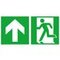 Fluchtwegschild, Notausgang links, Pfeil links aufwärts, Aufkleber, Folie
