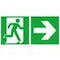 Fluchtwegschild, Notausgang rechts, Pfeil rechts, Aufkleber, Folie