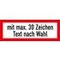 Brandschutzschild, Freitext 30 Zeichen, Wandschild, Alu, Standard