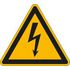Warnschild, Warnung v. elektr. Spannung, Wandschild, Alu, HxB 315x315mm