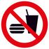 Verbotsschild,Essen u. Trinken verboten,Aufkleber,Folie,Standard,Ø 200mm