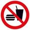 Verbotsschild,Essen u. Trinken verboten,Wandschild,Alu,Standard,Ø 200mm