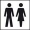 Türschild, WC Damen/Herren, Folie, selbstklebend, HxB 150x150mm