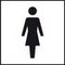 Türschild, WC Damen, Folie, selbstklebend, HxB 150x150mm