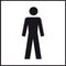 Türschild, WC Herren, Folie, selbstklebend, HxB 150x150mm
