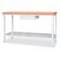 Werkbank, RAL7035, HxBxT 900x2000x700mm, Multiplexplatte, 4-Fuß