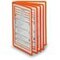 Wand-Sichttafelsystem,DIN A4,hoch,5 Tafeln,orange,Wandhalter magnetisch