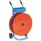 Abrollgerät, f. PP-Band, f. 200-406mm Kern, 2 Räder, rot/blau