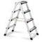 Stehleiter, beidseitig, 2x4 Stufen, m. Polster, Stand H 1, 11m, Alu