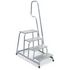 Montagetreppe, Podest H 800mm, 4 Stufe(n), Alu, Handlauf