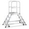 Podesttreppe, fahrbar, Podest H 0, 96m, 2x4 Stufe(n), 60° Neigung, Alu