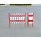 Scherensperre, HxB 1000x400-3600mm, rot, Stahl, rot/weiß
