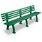 Parkbank,HxBxT 740x2000x380mm,9 Latten,PVC-Leisten-Sitz grün,Sitz H 440mm