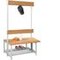 Doppelsitzbank,HxLxT 1600x1000x770mm,Holzleisten Buche,Gestell lichtgrau