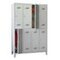 Doppelstöckiger Abteilschrank, RAL7035, HxBxT 1850x1200x500mm, 4x2 Abt.