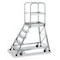 Podesttreppe,fahrbar,Podest H 1,2m,5 Stufe(n),60° Neigung,Alu,Rollen/Füße