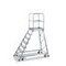 Podesttreppe,fahrbar,Podest H 1,68m,7 Gitterroststufen,60° Neigung,Alu