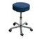 Hocker, Sitz H 540-720mm, Sitz Kunstleder skyblau, Gestell Alu, Rollen