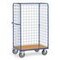 Paketwagen, Tragl. 600kg, Ladefl. LxB 1200x800mm, Holzplatte, 3 Wände