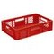 Euronorm-Stapelbehälter,HxLxB 150x600x400mm,27l,PP,rot,Wände durchbrochen