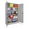 Großraum-Flügeltürenschrank, RAL7035, HxBxT 1950x1200x500mm, 4xStahlboden