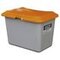 Streugutbehälter, 200l, HxBxT 640x890x600mm, GFK, grau, Deckel orange