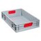 Euronorm-Stapelbehälter,HxLxB 120x600x400mm,PP,grau/rot,Wände geschlossen