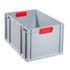 Euronorm-Stapelbehälter,HxLxB 320x600x400mm,PP,grau/rot,Wände geschlossen