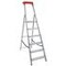 Alu-Stufenleiter, einseitig, 6 Stufen, Stand H 1, 21m, Holm L 1, 94m, Alu