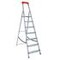 Alu-Stufenleiter,einseitig,7 Stufen,Stand H 1,435m,Holm L 2,147m,Alu