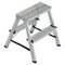 Alu-Doppelleiter, beidseitig, 2x2 Stufe(n), Podest H 0, 43m, Alu