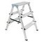 Alu-Doppelleiter, beidseitig, 2x3 Stufe(n), Podest H 0, 65m, Alu