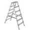 Alu-Doppelleiter, beidseitig, 2x6 Stufe(n), Podest H 1, 3m, Alu