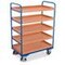 Etagenwagen, Tragl. 250kg, 5 Etage(n), Ladefl. LxB 850x500mm, Holzetage