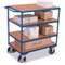 Tischwagen, Tragl. 500kg, 4 Etage(n), Ladefl. LxB 1200x800mm, Holzetage