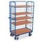 Etagenwagen, Tragl. 500kg, 5 Etage(n), Ladefl. LxB 1200x800mm, Holzetage