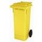 Mülltonne, 80l, HxBxT 930x445x520mm, Deckel gelb, Korpus PE gelb, 2 Räder