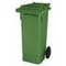 Mülltonne, 80l, HxBxT 930x445x520mm, Deckel grün, Korpus PE grün, 2 Räder