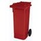 Mülltonne, 80l, HxBxT 930x445x520mm, Deckel rot, Korpus PE rot, 2 Räder