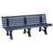 Parkbank, HxBxT 800x2000x450mm, 13 Latten, PVC-Leisten-Sitz blau