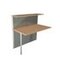 Anbautheke gerade, HxBxT 1150x1160x700mm, Platte Buche, Front alusilber