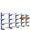 Kragarmregal, Grund+Anbau, HxBxT 2480x4305x620mm, 5 Ständer, RAL5010