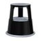 Rolltritt, Stahl, schwarz, Trittfläche Ø 290mm, 3 Federrollen