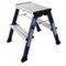 Roll-Klapptritt,Alu,blau,Podest HxT 0,44x20m,2x2 Stufen,4 Federrollen