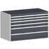 Schubladenschrank, HxBxT 800x1300x750mm, 6 Schublade(n), Normallastauszug