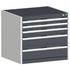 Schubladenschrank, HxBxT 700x800x525mm, 5 Schublade(n), Normallastauszug