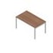 Schreibtisch, HxBxT 755x1400x800mm, Platte Nuss Canaletto, 4-Fuß alu