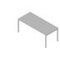 Schreibtisch, HxBxT 755x1800x800mm, Platte grau, 4-Fuß alu