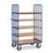 Etagenwagen, Tragl. 600kg, 5 Etage(n), Ladefl. LxB 1000x600mm, Holzetage