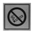 Türschild,Rauchen verboten,Alu,silber/schwarz,selbstklebend,HxB 110x110mm